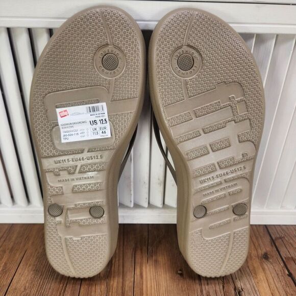 FitFlop IQushion Ergonomic Flip Flops Men 12.5 Grey Timberwolf Beach Sandals NEW main image 5